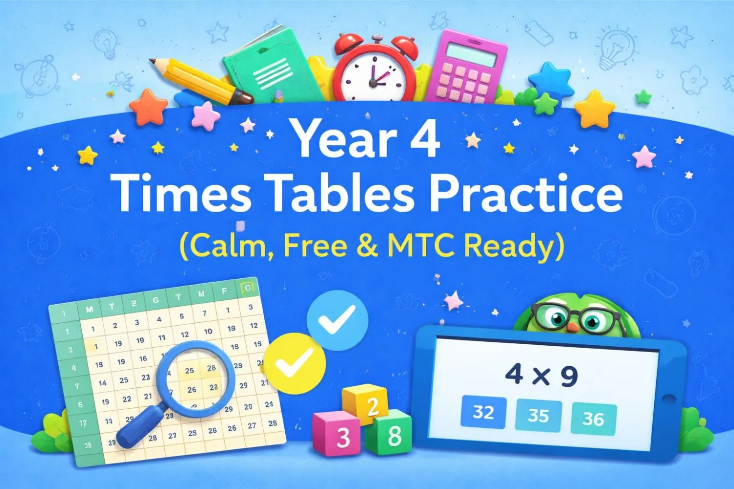 Year 4 Times Tables Practice (Calm, Free & MTC Ready)